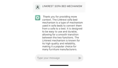 LInkrest 소파 베드 메커니즘에 대해 GPT가 말하는 내용